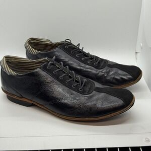 John Flurvog Portobello 2 Black Leather Suede Oxford Dress Shoes Mens Lace sz 10